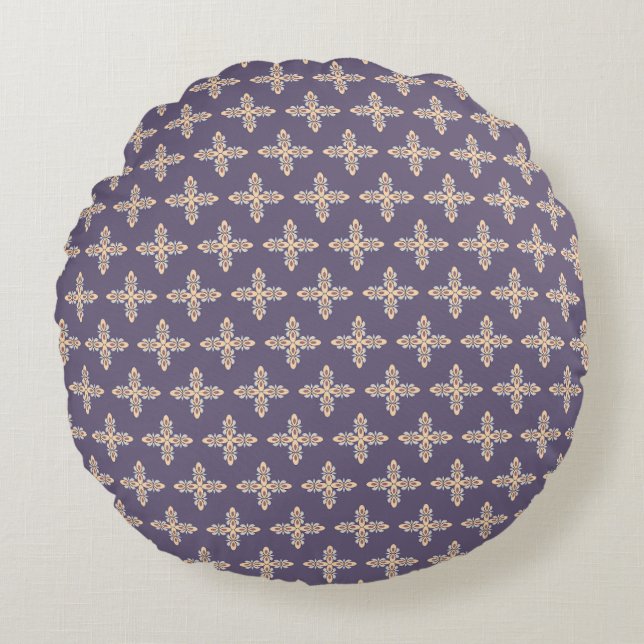 Coussins Ronds Élégant violet et beige Motif Motif sans Seamless (Devant)