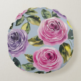 Coussins Ronds Elégante aquarelle Rose design floral