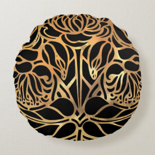 Coussins Ronds Elégante Parties scintillant or Zebra Poster de an