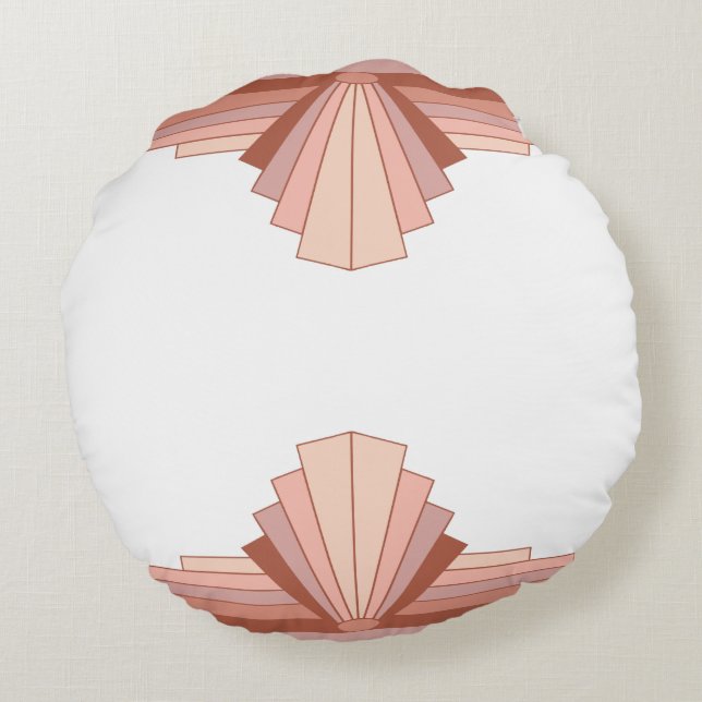 Coussins Ronds Éléments Art déco en or rose intégral (Dos)