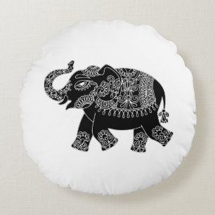 Coussins Ronds Eléphant Floral Mehedi