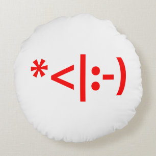 Coussins Ronds Elfe de Noël Emoticon Xmas ASCII Texte Art