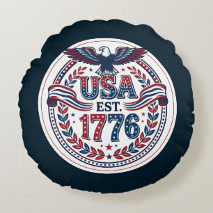 Coussins Ronds Emblème de l'aigle patriotique des États-Unis