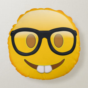 Coussins Ronds Emoji nerd