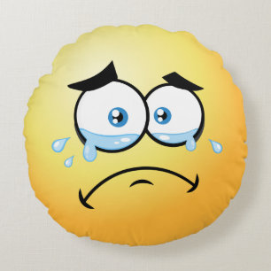 Coussins Ronds Emoji pleurant rond