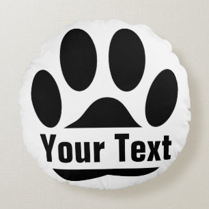 Coussins Ronds Empreinte De Fragment De Chien Avec Texte Personna