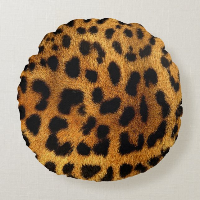 Coussins Ronds empreinte de léopard sauvage du Cheetah (Devant)