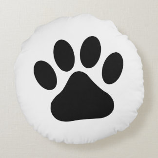 Coussins Ronds empreinte de patte Amoureux des chiens