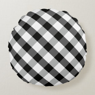 Coussins Ronds En vichy monochrome