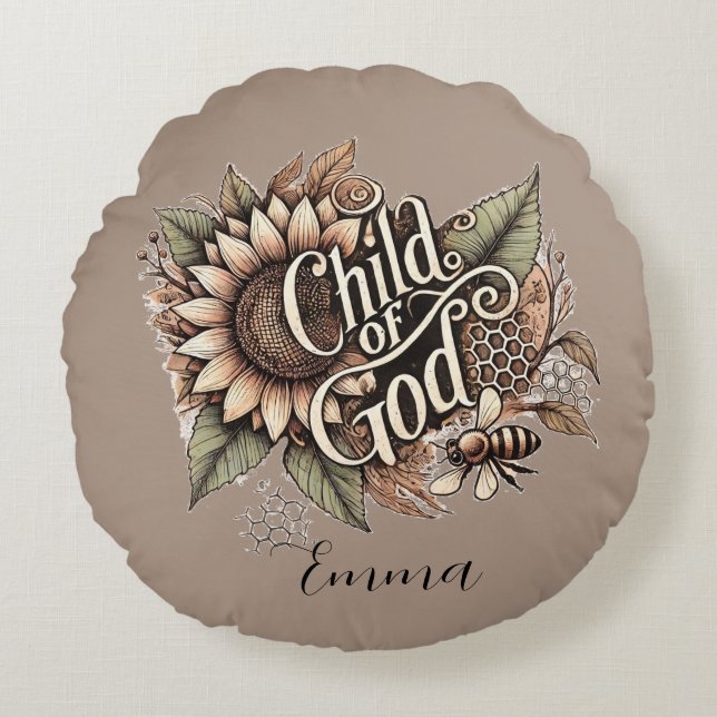 Coussins Ronds Enfant de Dieu (Devant)