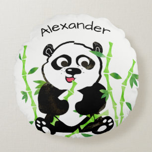 Coussins Ronds Enfants personnalisés d'animal d'ours panda
