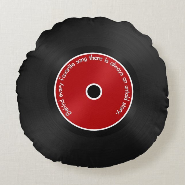Coussins Ronds Enregistrement vinyle à 78 tr/min avec étiquette r (Devant)