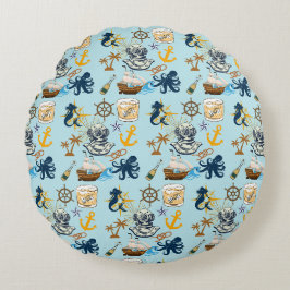 Coussins Ronds Enterrement de vie de garçon Nautical
