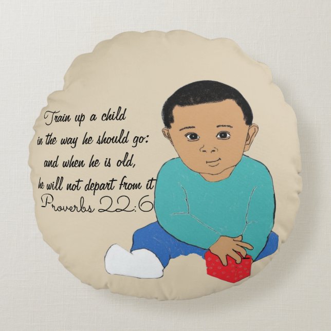 Coussins Ronds Entraînez un enfant comme il devrait aller (Devant)