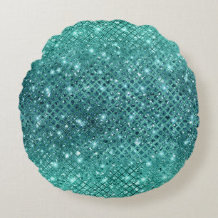 Coussins Ronds Éperche verte Turquoise Aqua
