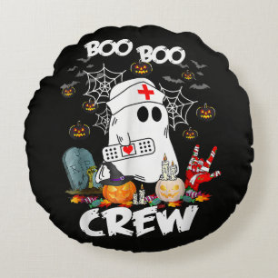 Coussins Ronds Équipage Boo Boo Infirmière Fantôme Halloween Épou