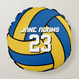 Coussins Ronds Équipe cycliste Blue Yellow Volleyball Sports Tea