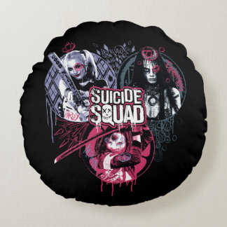 Coussins Ronds Équipe de suicide | Badges Graffiti pour filles de
