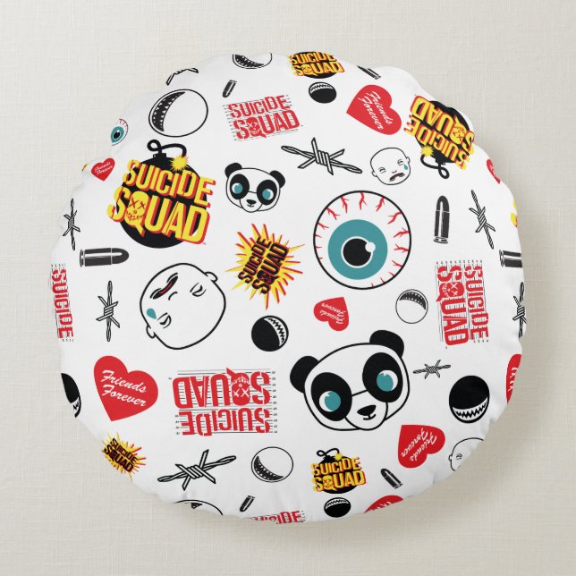 Coussins Ronds Équipe de suicide | Friends Forever Motif (Devant)