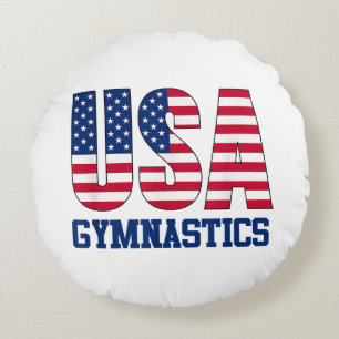 Coussins Ronds Etats-Unis avec drapeau américain Gymnastique Spor