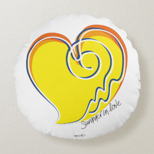 Coussins Ronds Été en amour - Sun & Beach Heart
