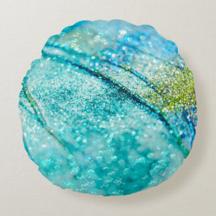 Coussins Ronds Été Tropical Océanique Paillettes Glam 1