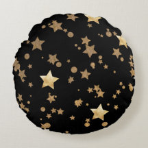 Étoiles célestes noires et dorées et pois