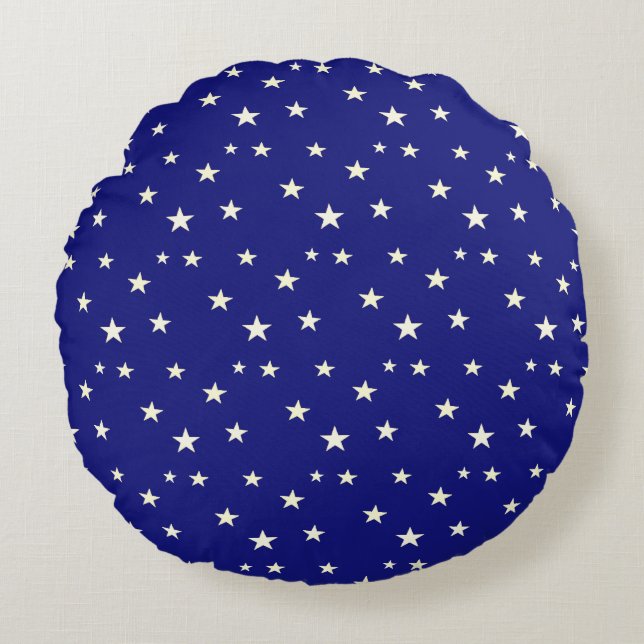 Coussins Ronds Étoiles sur Arrière - plan bleu (Devant)