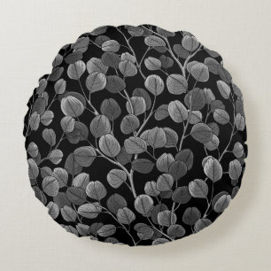 Coussins Ronds Eucalyptus en gris