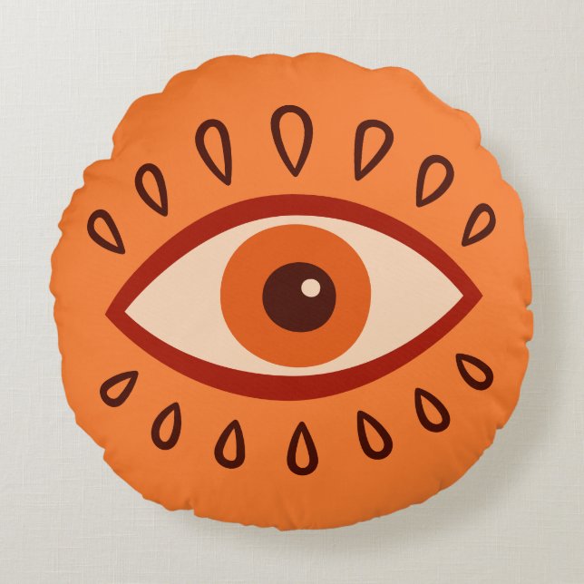 Coussins Ronds Evil Eye Sunset Boho Decor Accent Throw  (Devant)