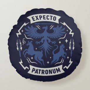 Coussins Ronds Expecto Patronum Graphisme Silhouette Vintage