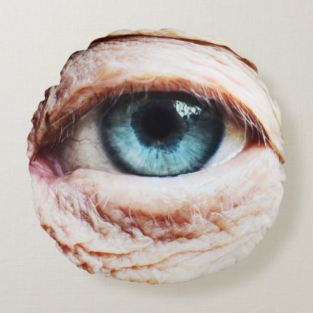 Coussins Ronds Eyeball effrayant & Halloween Oeil bleu/vert - éff (Devant)