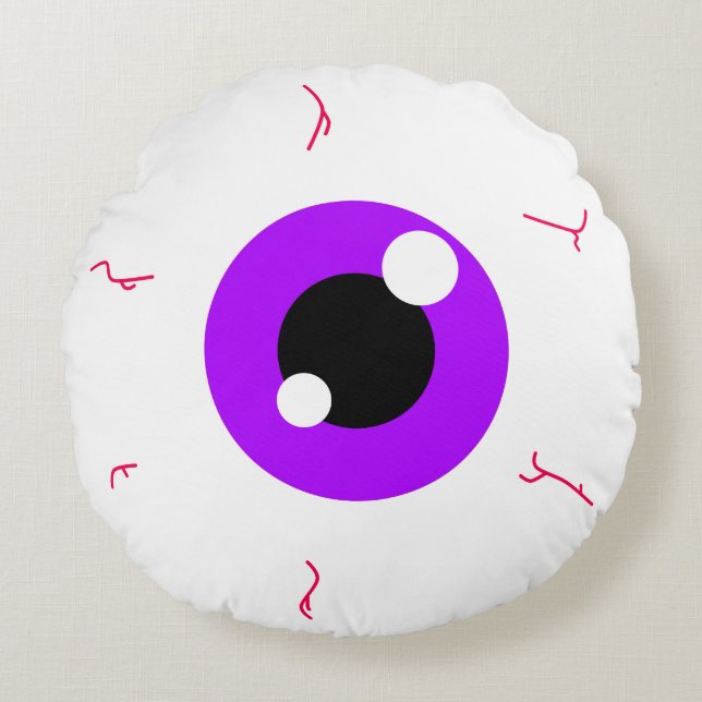Coussins Ronds Eyeball simple Améthyste (Devant)