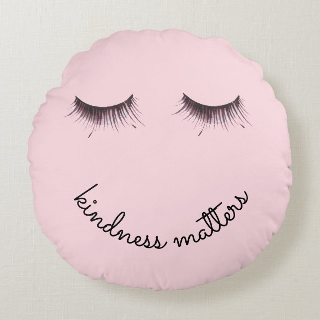 Coussins Ronds Eyelashes Rose Kindness importe (Devant)