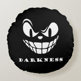 Coussins Ronds Face monstre sombre
