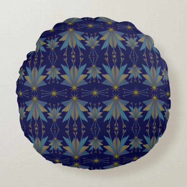 Coussins Ronds Fairy Stars Navy Round Thaillow Pillow (Devant)