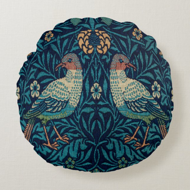 Coussins Ronds Faisans de William Morris (Devant)