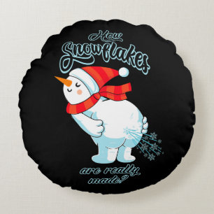 Coussins Ronds Farer Snowman Comment Les Snowflakes Sont Vraiment