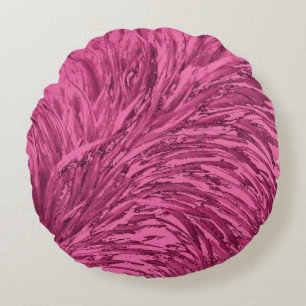 Coussins Ronds Faux Ostrich Texture Effet Design-Rose