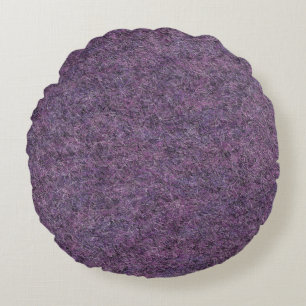 Coussins Ronds Faux Shag blanc violet noir épais