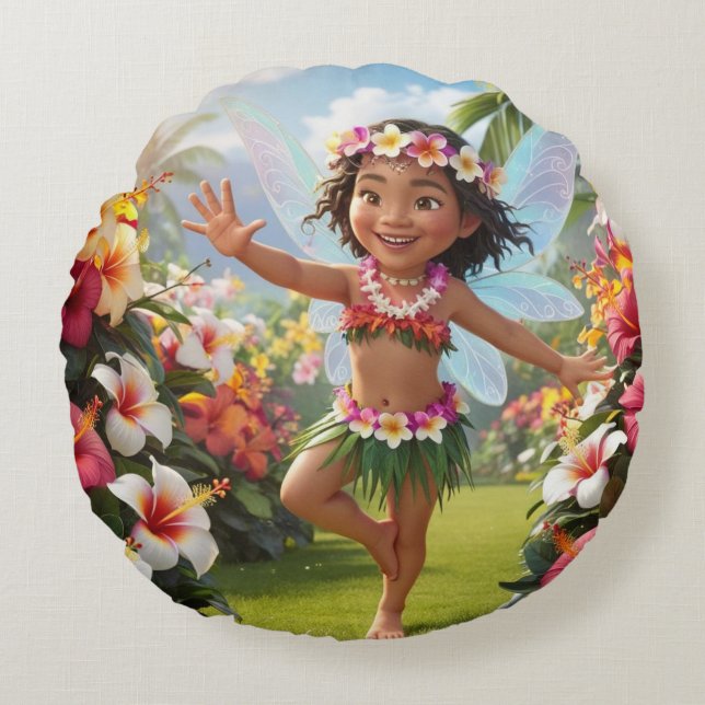 Coussins Ronds Fée tropicale (Devant)