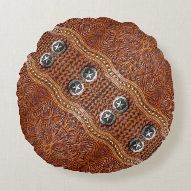 Coussins Ronds Ferme rustique Sud-Ouest Cowboy Ouest Pays (Devant)