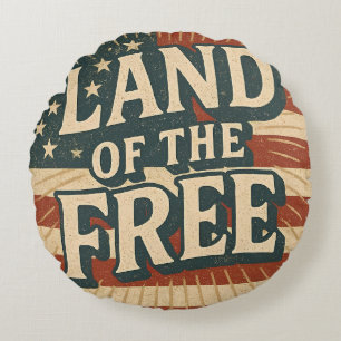 Coussins Ronds Fête de l'Indépendance des États-Unis d'Amérique V