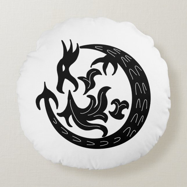 Coussins Ronds Feu de dragon (Devant)