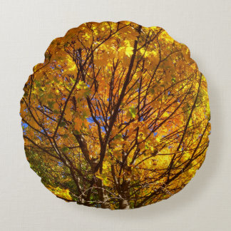 Coussins Ronds Feuillage jaune d'automne