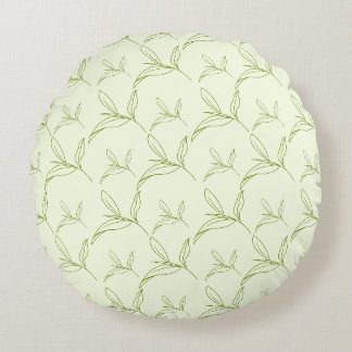 Coussins Ronds Feuille de thé naturel vert Motif sans joint