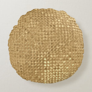 Coussins Ronds Feuille d'or, parties scintillant texture transpar