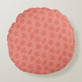 COUSSINS RONDS FEUILLES D'AUTOMNE DE PÊCHE & BANDE ZIG ZAG