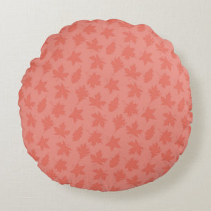 COUSSINS RONDS FEUILLES D'AUTOMNE DE PÊCHE & BANDE ZIG ZAG