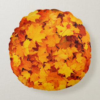Coussins Ronds Feuilles d'automne feuillage feuilles d'automne